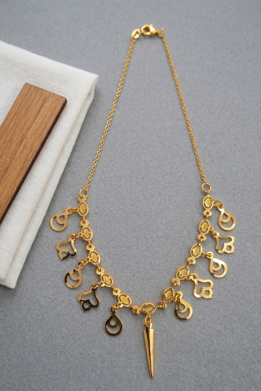 Gold PVD Coated Dokiya Tanmaniya Necklace for Women | Adjustable Minimal Chain Necklace | Daily Wear Jewellery | Imitation Jewellery  | N-25