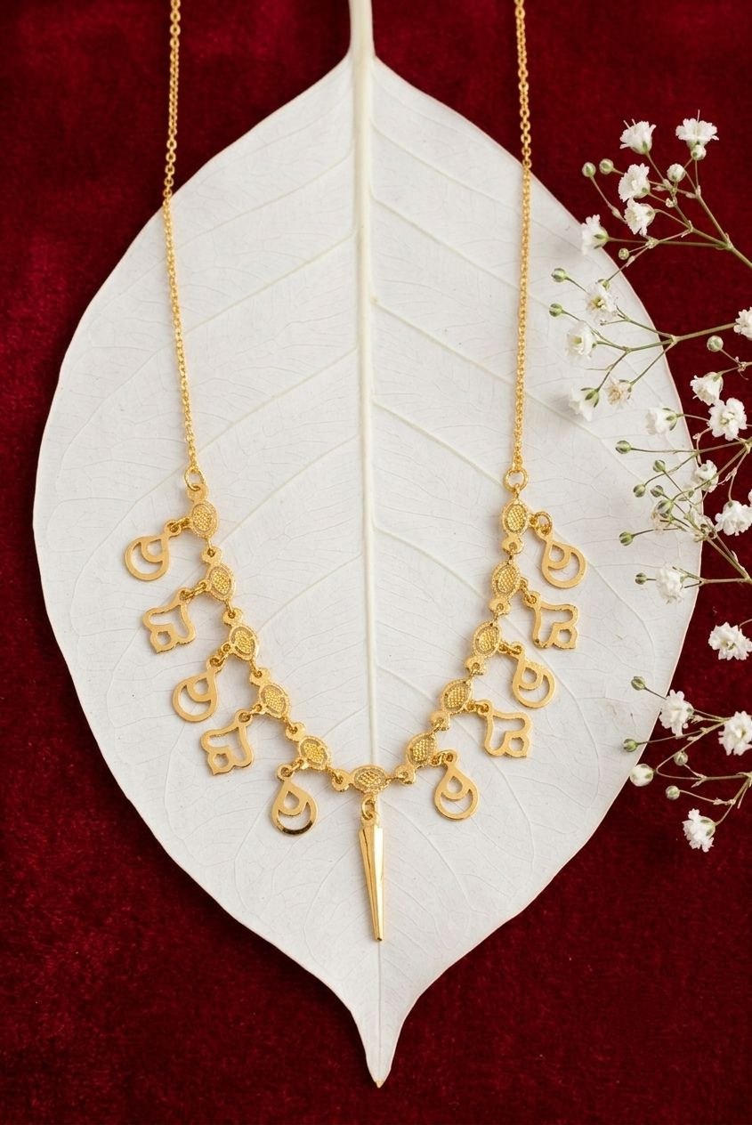Gold PVD Coated Dokiya Tanmaniya Necklace for Women | Adjustable Minimal Chain Necklace | Daily Wear Jewellery | Imitation Jewellery  | N-25