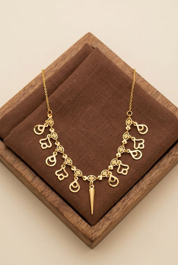 Gold PVD Coated Dokiya Tanmaniya Necklace for Women | Adjustable Minimal Chain Necklace | Daily Wear Jewellery | Imitation Jewellery  | N-25