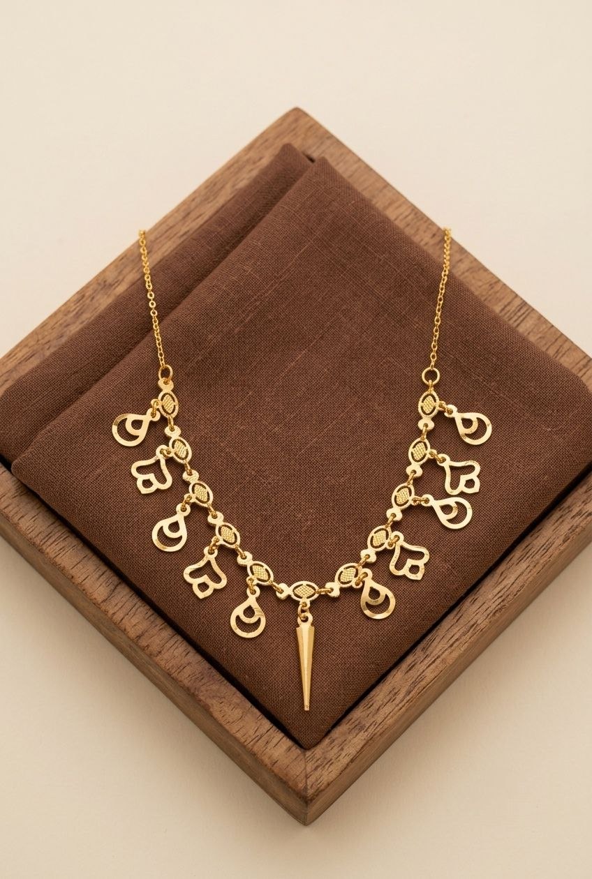 Gold PVD Coated Dokiya Tanmaniya Necklace for Women | Adjustable Minimal Chain Necklace | Daily Wear Jewellery | Imitation Jewellery  | N-25