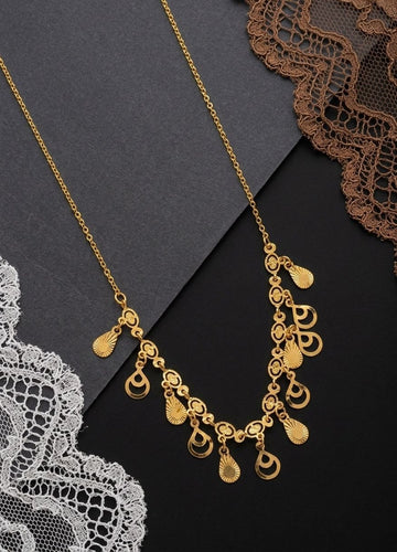 Gold PVD Coated Dokiya Tanmaniya Necklace for Women | Adjustable Minimal Chain Necklace | Daily Wear Jewellery | Imitation Jewellery | N-27