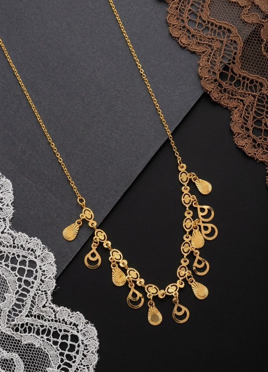 Gold PVD Coated Dokiya Tanmaniya Necklace for Women | Adjustable Minimal Chain Necklace | Daily Wear Jewellery | Imitation Jewellery | N-27
