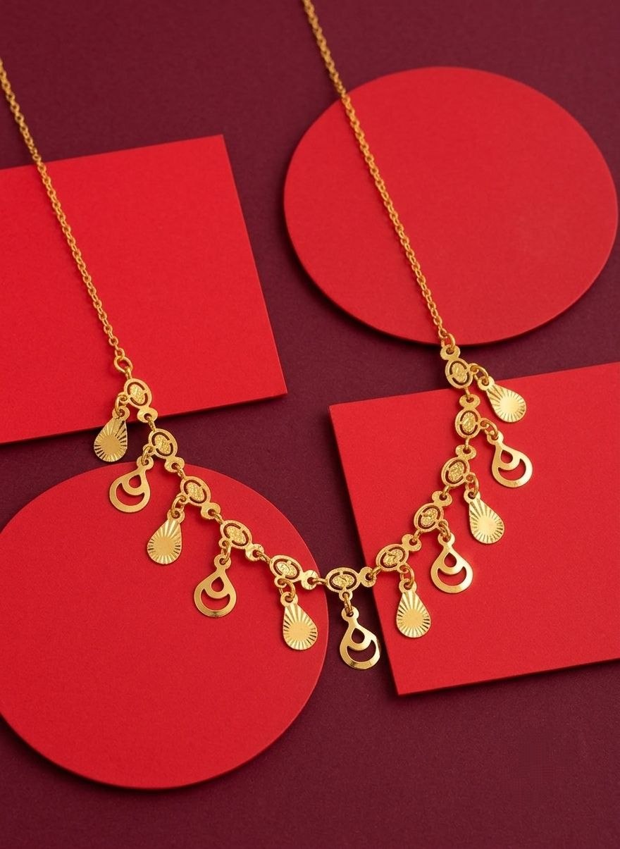 Gold PVD Coated Dokiya Tanmaniya Necklace for Women | Adjustable Minimal Chain Necklace | Daily Wear Jewellery | Imitation Jewellery | N-27