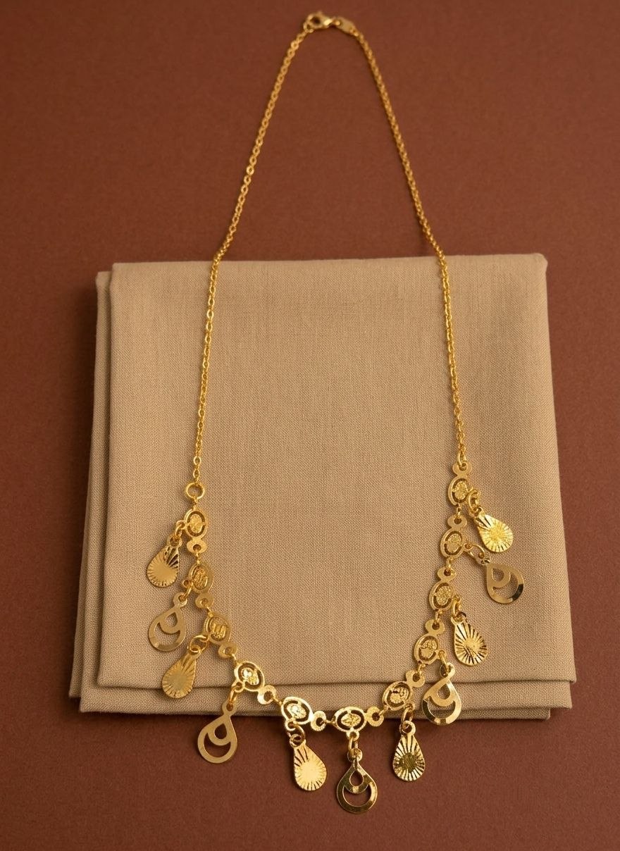 Gold PVD Coated Dokiya Tanmaniya Necklace for Women | Adjustable Minimal Chain Necklace | Daily Wear Jewellery | Imitation Jewellery | N-27