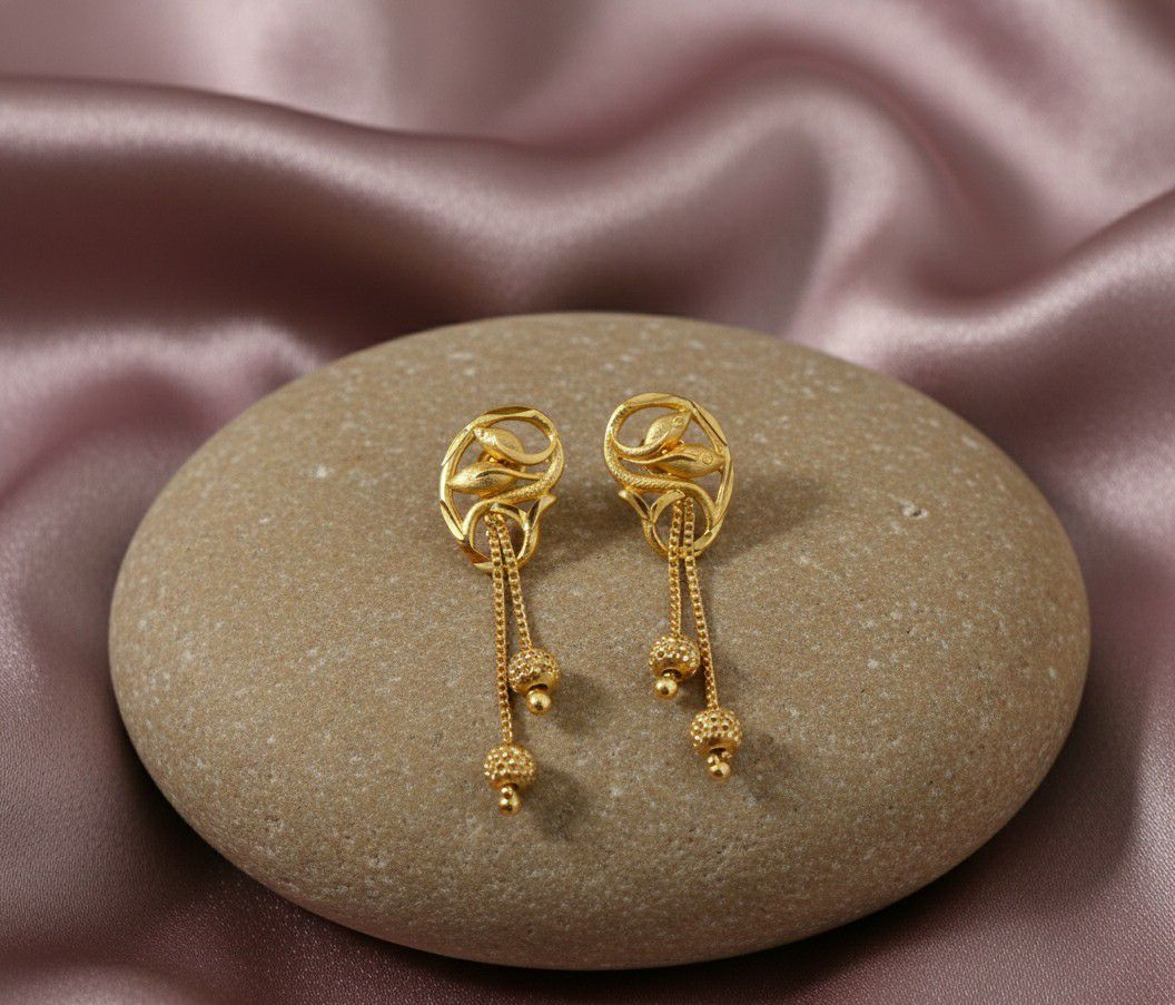 Micro Gold Plated 2-in-1 Latkan Earrings for Women | Brass Stud Earrings | Elegant Daily Wear Jewellery | EA-41