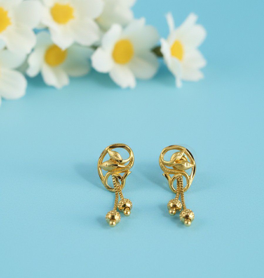 Micro Gold Plated 2-in-1 Latkan Earrings for Women | Brass Stud Earrings | Elegant Daily Wear Jewellery | EA-41