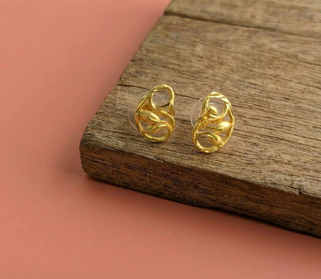 Micro Gold Plated 2-in-1 Latkan Earrings for Women | Brass Stud Earrings | Elegant Daily Wear Jewellery | EA-41
