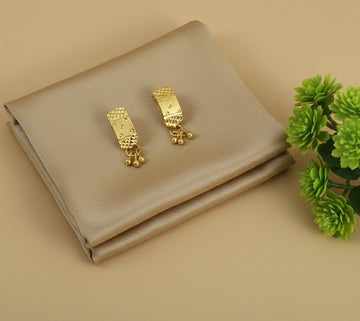 Micro Gold Plated Square Stud Earrings for Women | Brass Small Latkan Earrings | Minimal Daily Wear Jewellery | EA-42