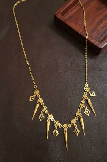 Gold PVD Coated Dokiya Tanmaniya Necklace for Women | Adjustable Minimal Chain Necklace | Daily Wear Jewellery | Imitation Jewellery | N-28