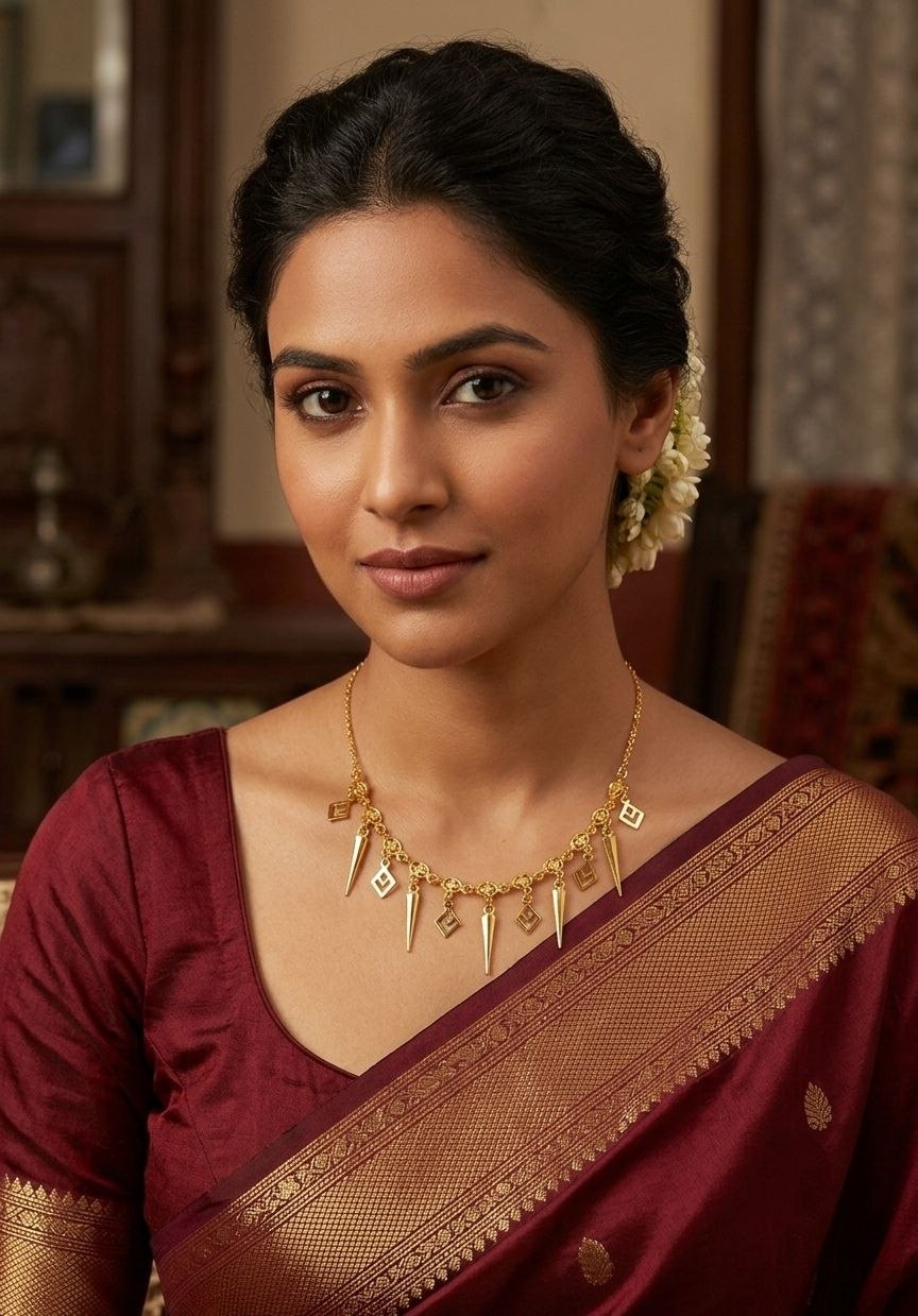 Gold PVD Coated Dokiya Tanmaniya Necklace for Women | Adjustable Minimal Chain Necklace | Daily Wear Jewellery | Imitation Jewellery | N-28