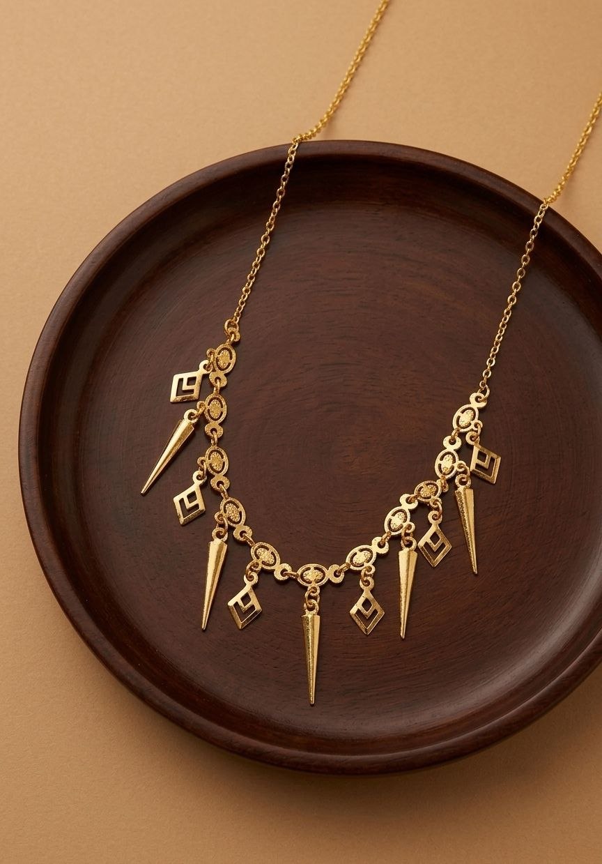 Gold PVD Coated Dokiya Tanmaniya Necklace for Women | Adjustable Minimal Chain Necklace | Daily Wear Jewellery | Imitation Jewellery | N-28