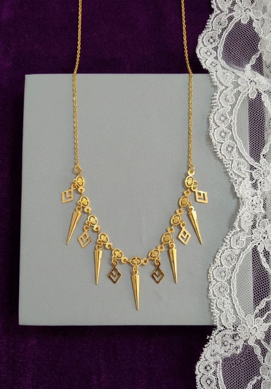 Gold PVD Coated Dokiya Tanmaniya Necklace for Women | Adjustable Minimal Chain Necklace | Daily Wear Jewellery | Imitation Jewellery | N-28
