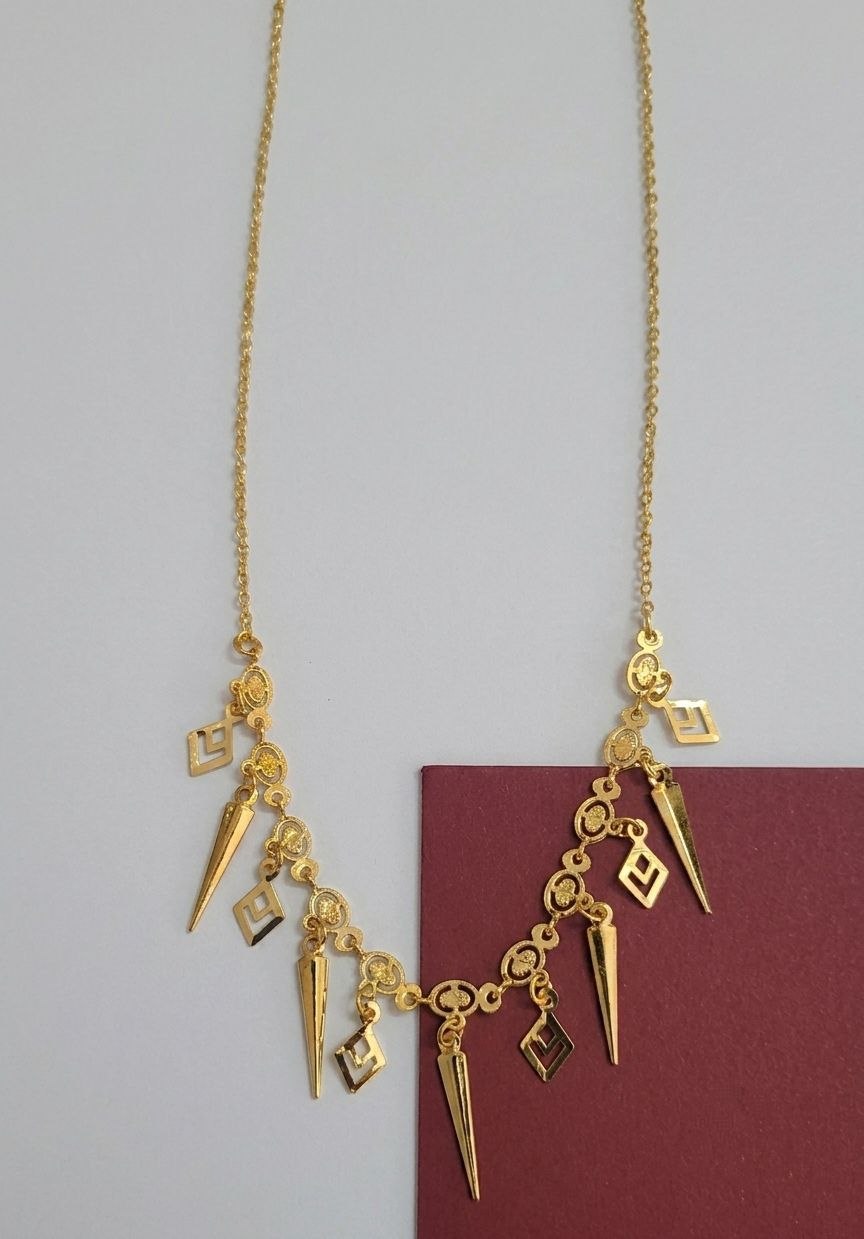 Gold PVD Coated Dokiya Tanmaniya Necklace for Women | Adjustable Minimal Chain Necklace | Daily Wear Jewellery | Imitation Jewellery | N-28