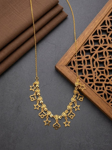 Gold PVD Coated Dokiya Tanmaniya Necklace for Women | Adjustable Minimal Chain Necklace | Daily Wear Jewellery | Imitation Jewellery  | N-29