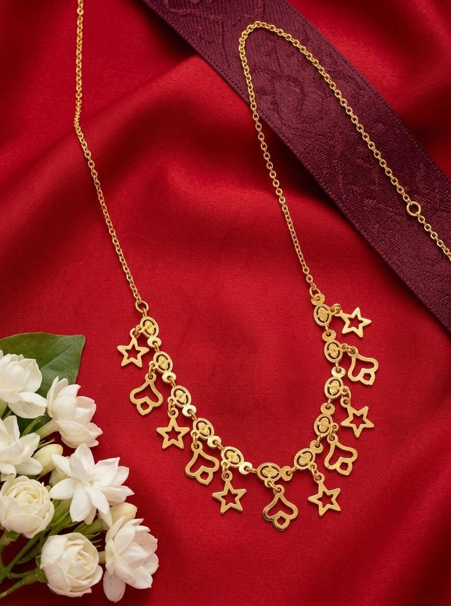 Gold PVD Coated Dokiya Tanmaniya Necklace for Women | Adjustable Minimal Chain Necklace | Daily Wear Jewellery | Imitation Jewellery  | N-29