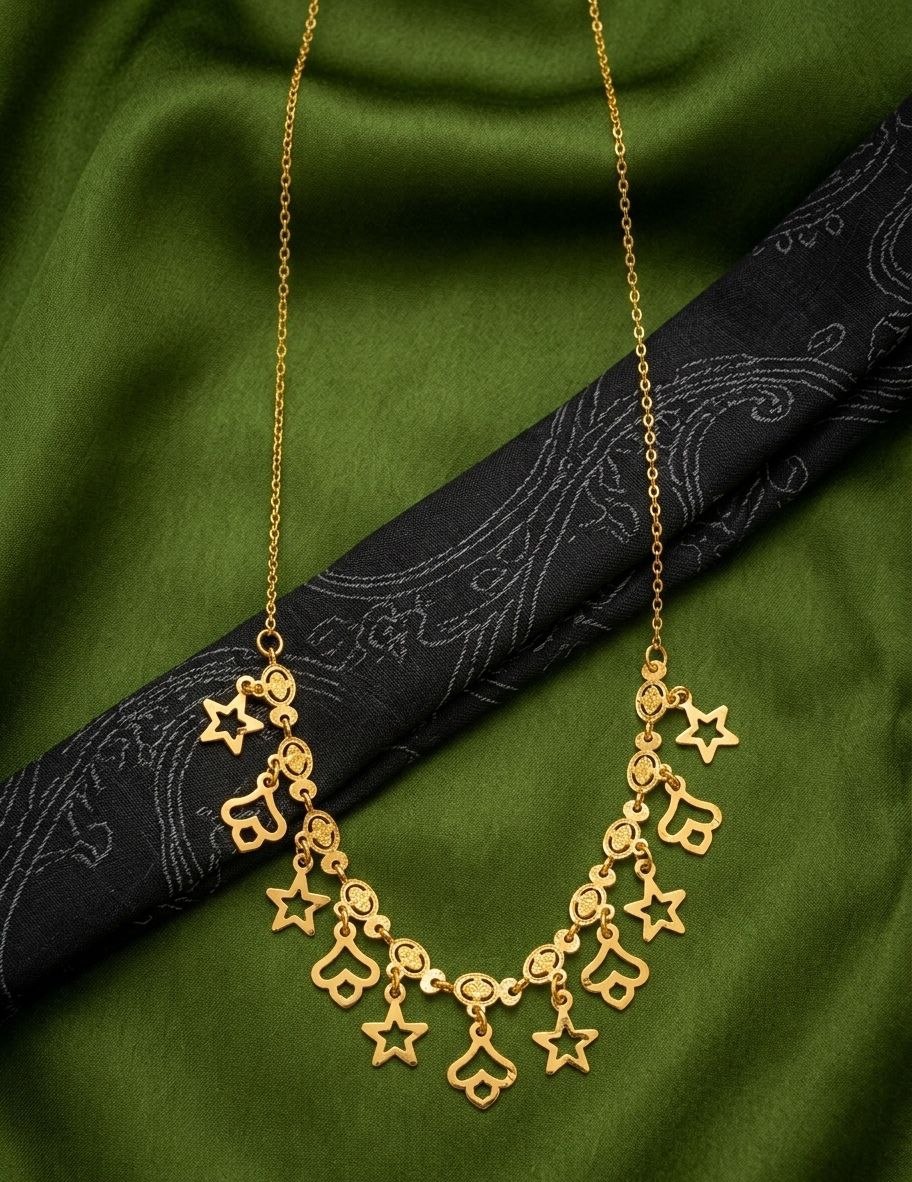 Gold PVD Coated Dokiya Tanmaniya Necklace for Women | Adjustable Minimal Chain Necklace | Daily Wear Jewellery | Imitation Jewellery  | N-29
