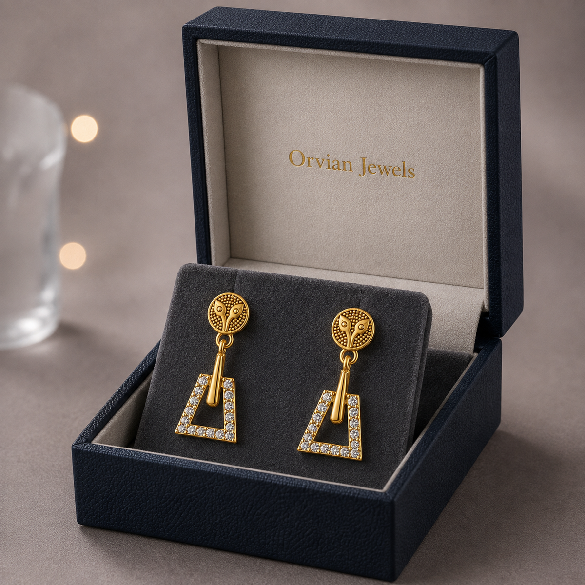 Arden Crystal Triangle Drop Earrings GWE 284