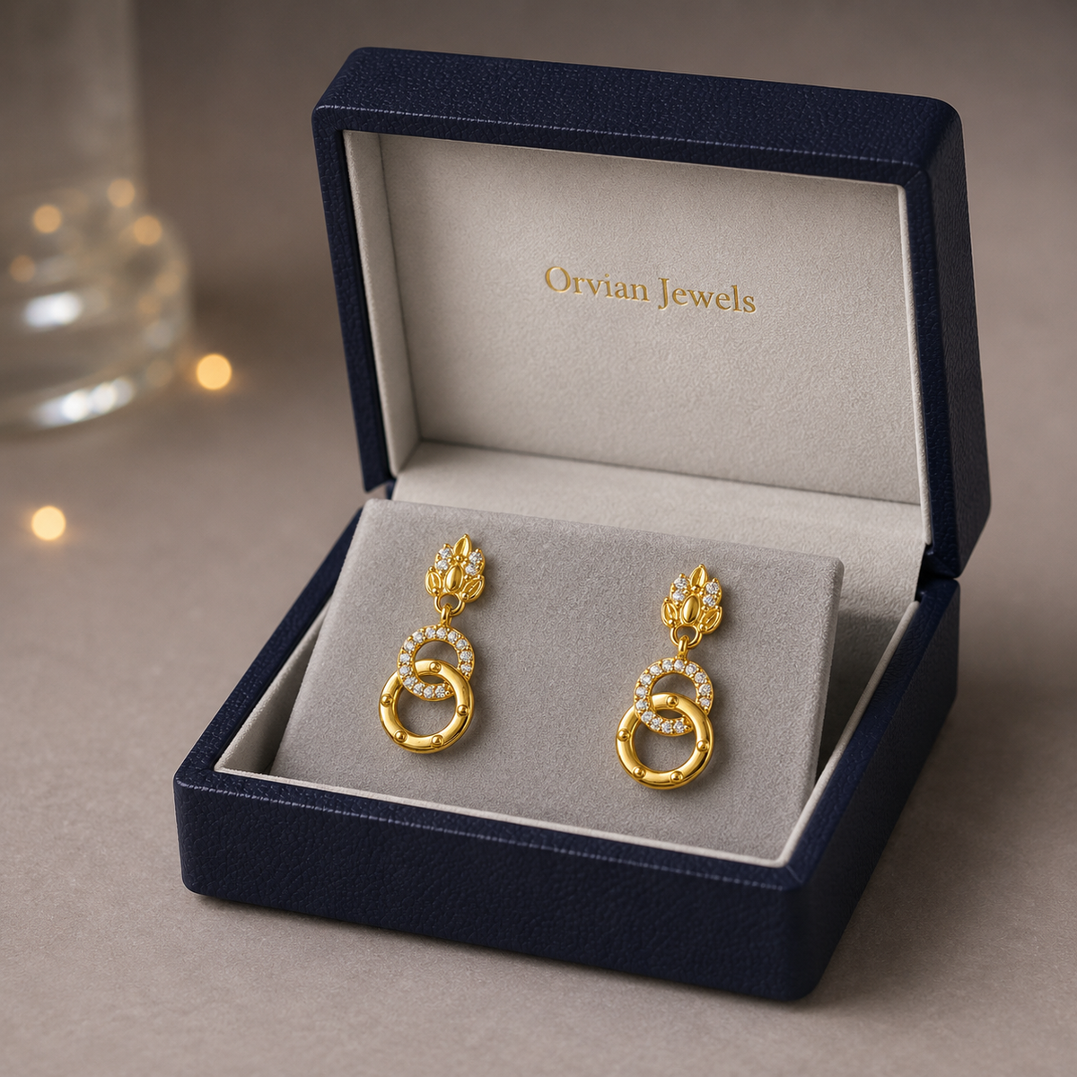 Celeste Twin Circle Drop Earrings GWE 283