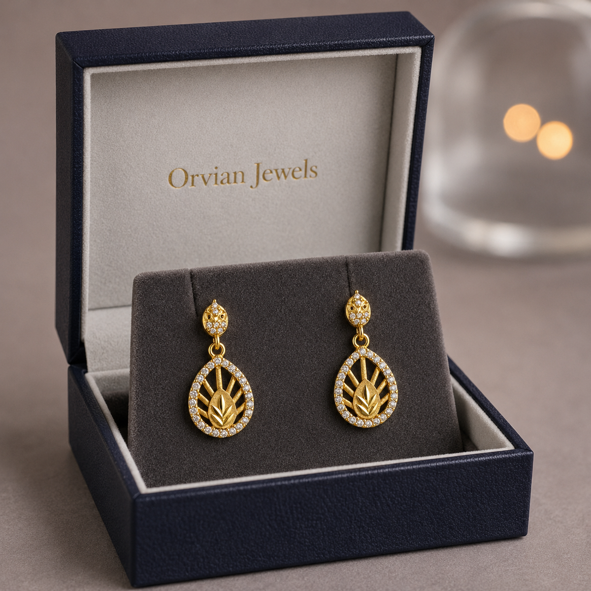 Aurelia Leaf Teardrop Earrings GWE 280